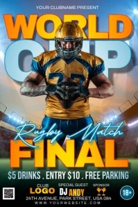 Rugby World Cup Final Плакат template