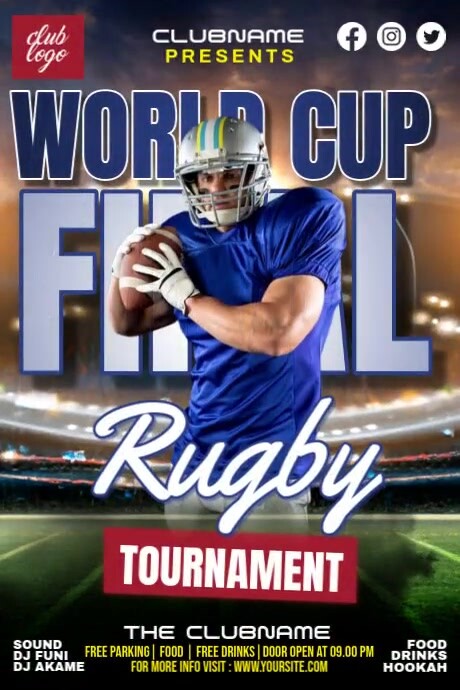 Rugby World Cup Final Cartaz template