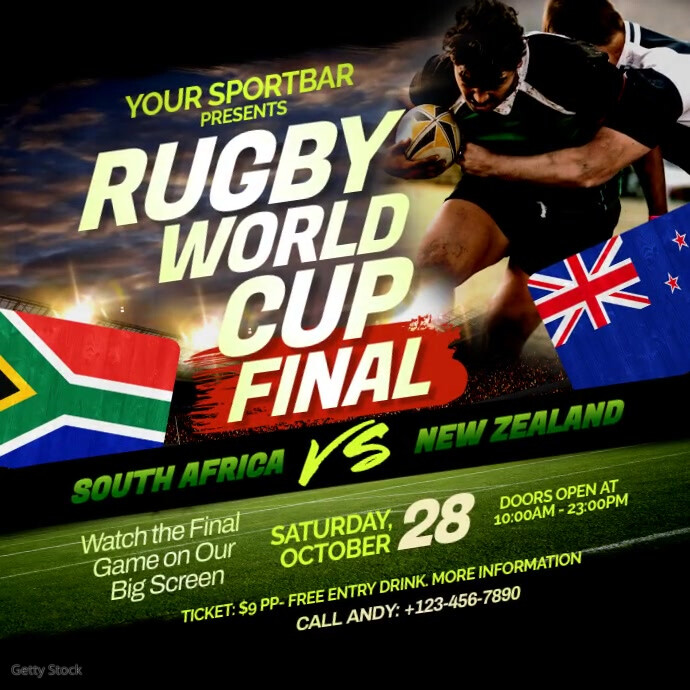Tag Rugby Poster Rugby World Cup Final Instagram Post Template | PosterMyWall