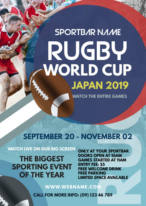 Rugby World Cup Flyer A4 template