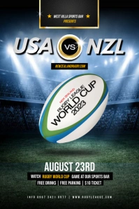 Rugby world cup poster template