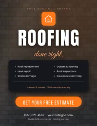 Brown Roofing Services Ulotka Template