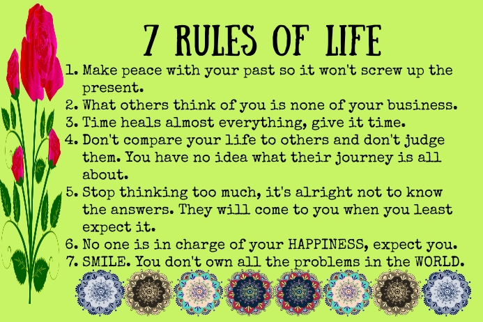 Rules of Life Template | PosterMyWall