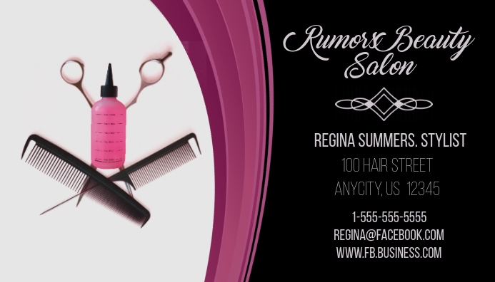Rumers Beauty Salon Business Card Template Postermywall