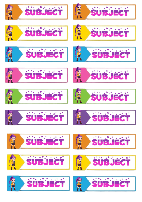 Subject Design Rumi Putih Subject Labels A4 Templat | PosterMyWall