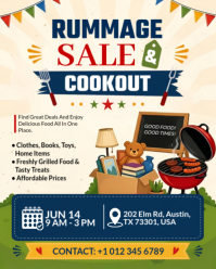 Rummage Sale & Cookout Poster – Community Event Template Instagram Portrait