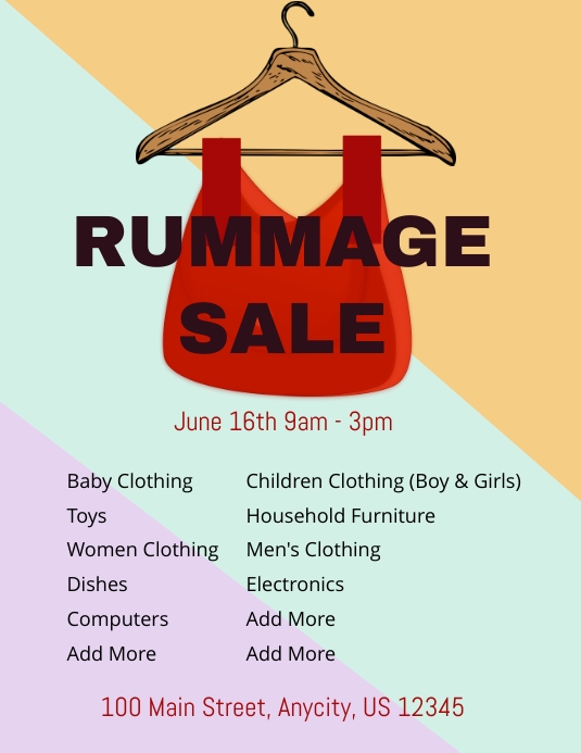 Welcome Rummage Sale Sign Rummage Sale Template | PosterMyWall