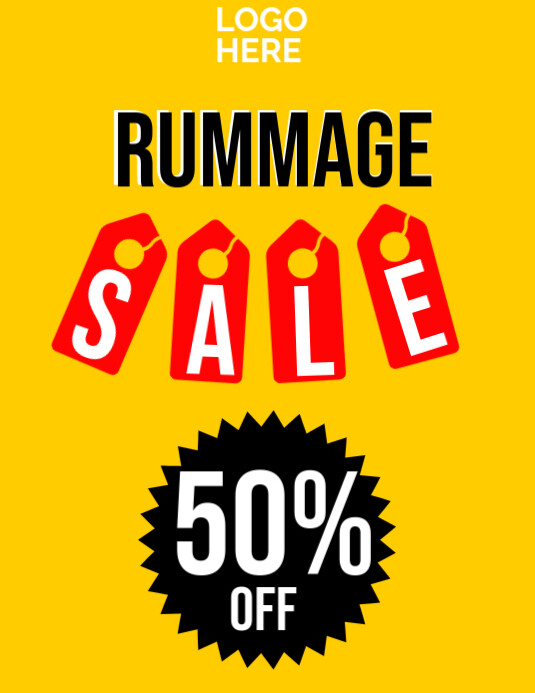 Fillable Rummage Sale Signs Rummage sale flyer Template | PosterMyWall