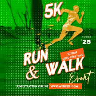 Green 5K Run & Walk Event Kvadrat Template