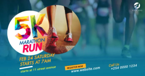 Run & Walk Event Ad Template ภาพที่แชร์บน Facebook