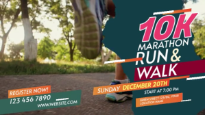 Run & Walk Event Ekran reklamowy (16:9) template