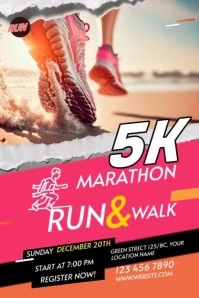 Run & Walk Event Banner 4' × 6' template