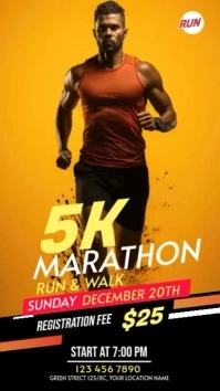 Run & Walk Event Digitalanzeige (9:16) template