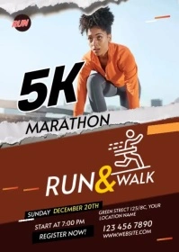Run & Walk Event A6 template