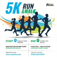 Run & Walk Event Square (1:1) template