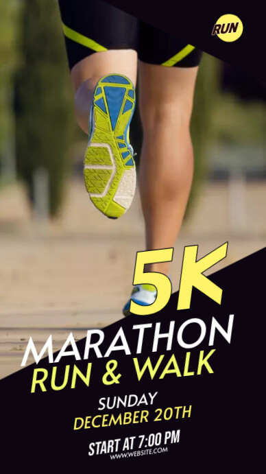 Run & Walk Event Template เรื่องราวบน Instagram