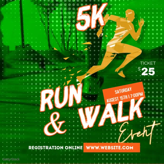 Run & walk event ad Square (1:1) template