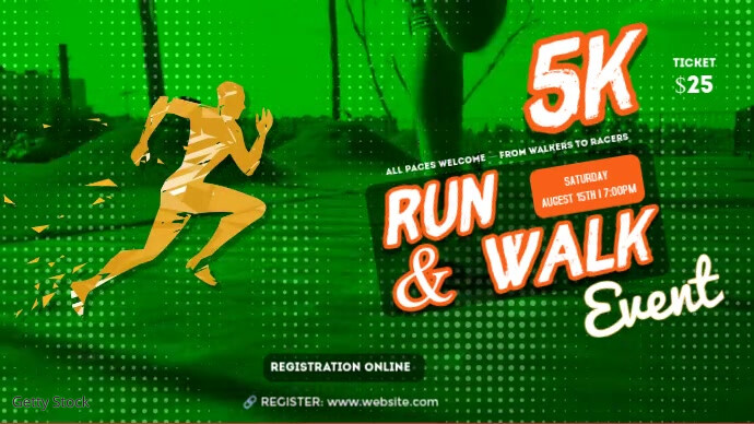 5K Run & Walk Flyer Template – Athletic Sports Event Poster Twitter 帖子