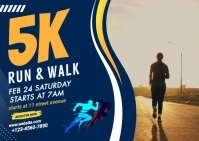 Run & Walk Event Ad Template Kartu Pos