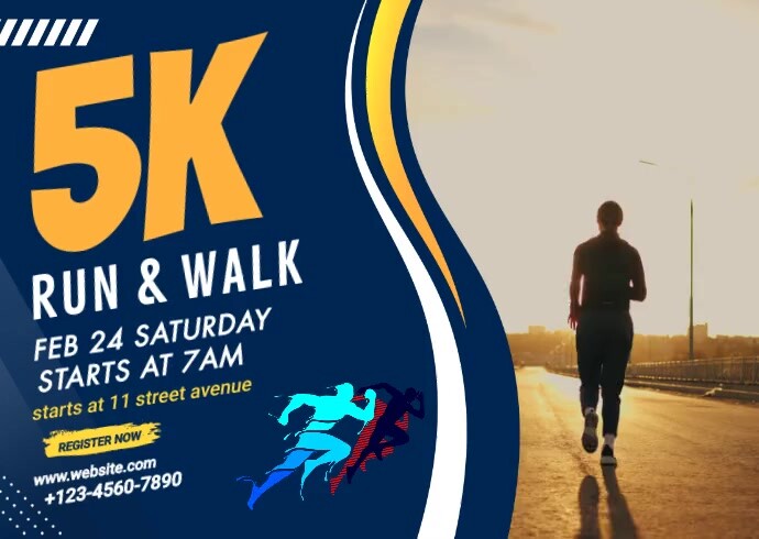 Run & Walk Event Ad Template Postcard