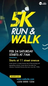 Run & Walk Event Ad Template Ekran reklamowy (9:16)