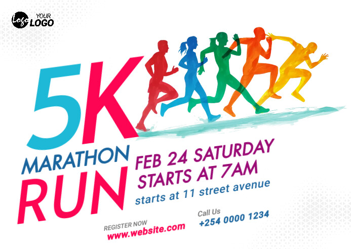 Run & Walk Event Ad Template Cartolina