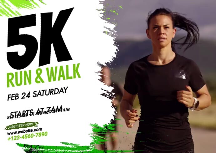 Run & Walk Event Ad Template Cartolina