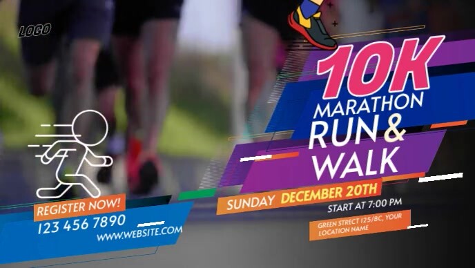 Run & Walk Event YouTube 缩略图 template