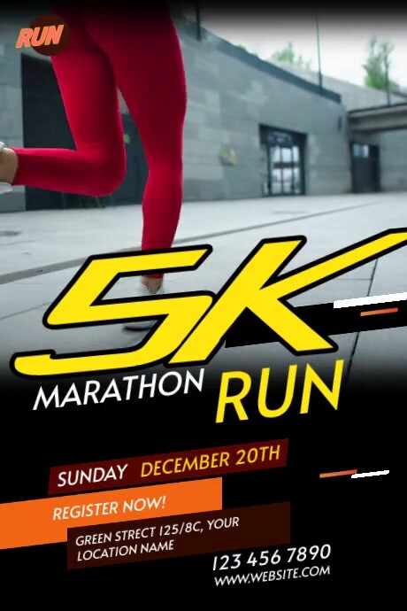 Run & Walk Event Banner 4' × 6' template