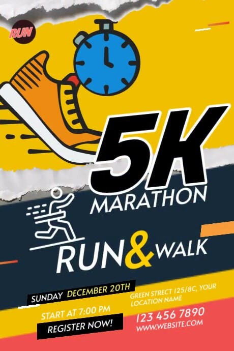 Run & Walk Event Plakat template