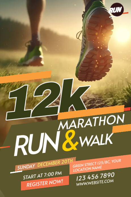 Run & Walk Event 横幅 4' × 6' template