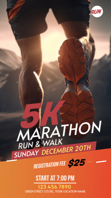 Run & Walk Event WhatsApp Status template