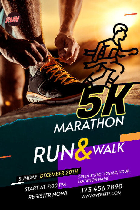 Run & Walk Event 横幅 4' × 6' template