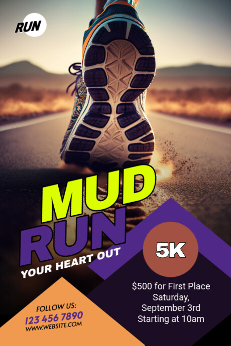 Run & Walk Event Tumblr-grafik template