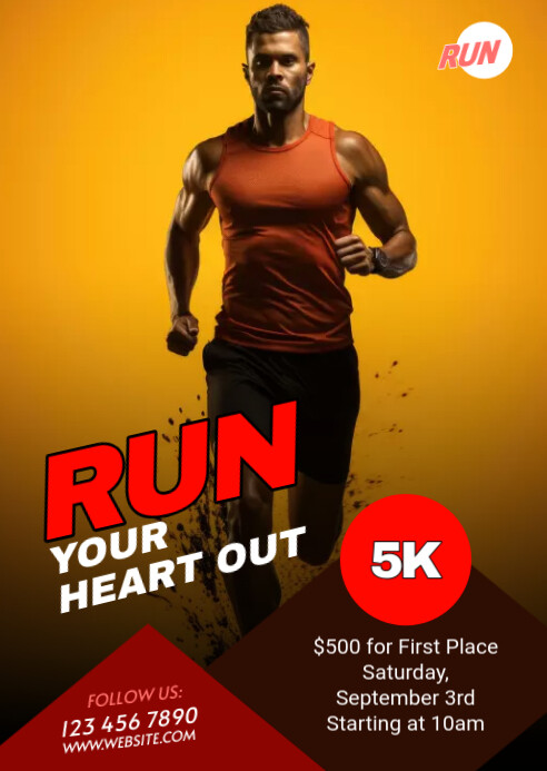 Run & Walk Event A6 template