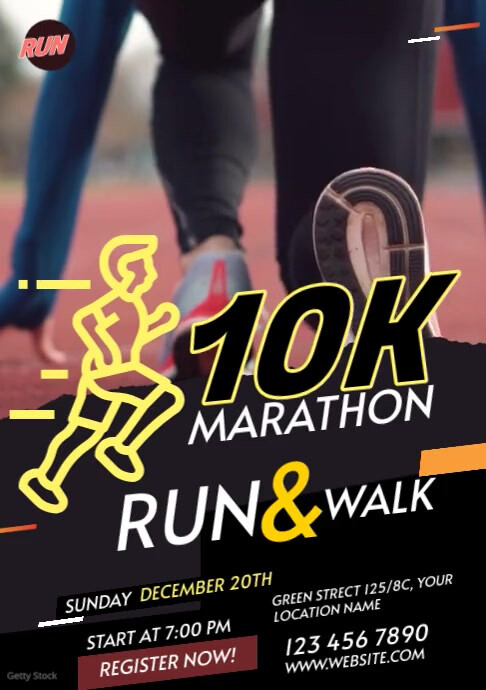Run & Walk Event A3 template