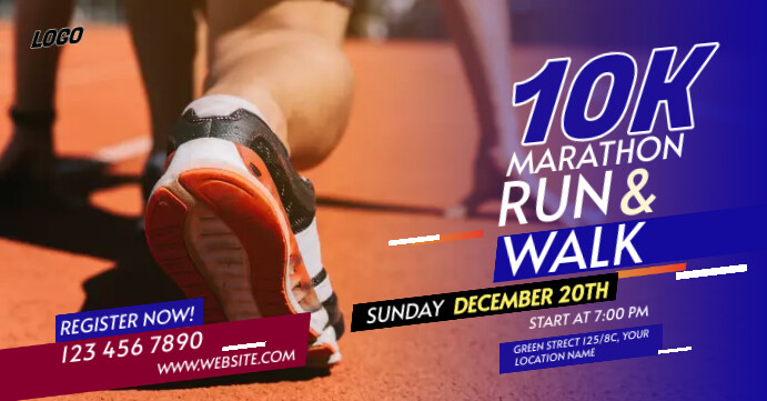 Run & Walk Event Facebook 活动封面 template