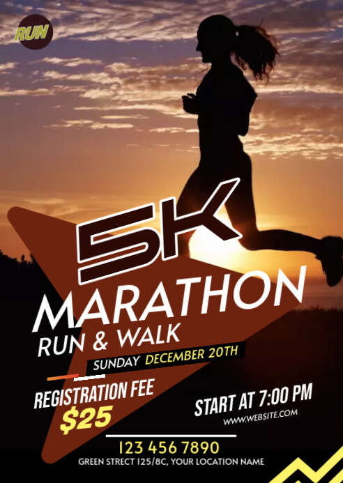 Run & Walk Event A6 template