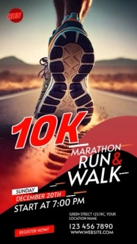 Run & Walk Event Ekran reklamowy (9:16) template