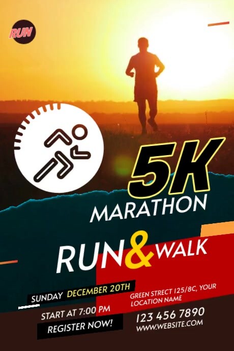 Run & Walk Event Poster template