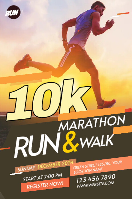 Run & Walk Event Pinterest Grafieka template