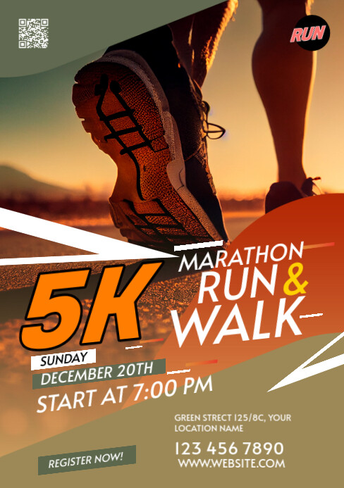 Run & Walk Event A5 template