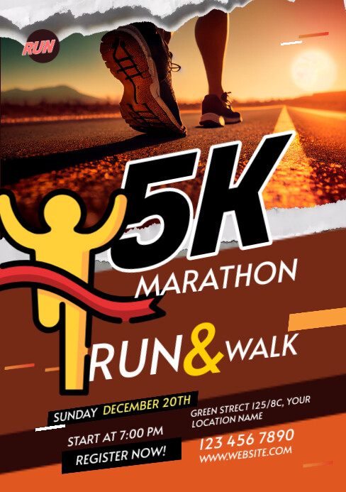 Run & Walk Event A5 template
