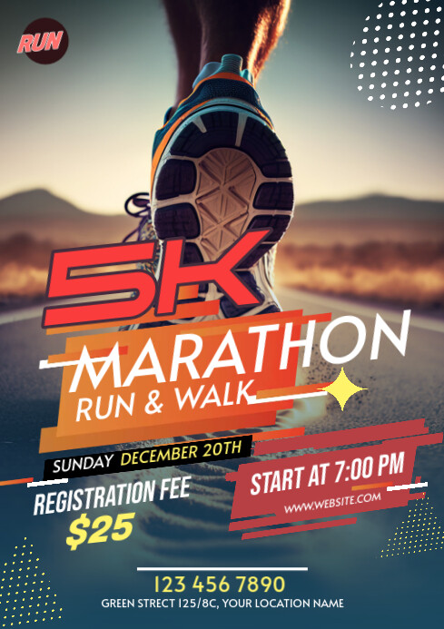 Run & Walk Event A1 template