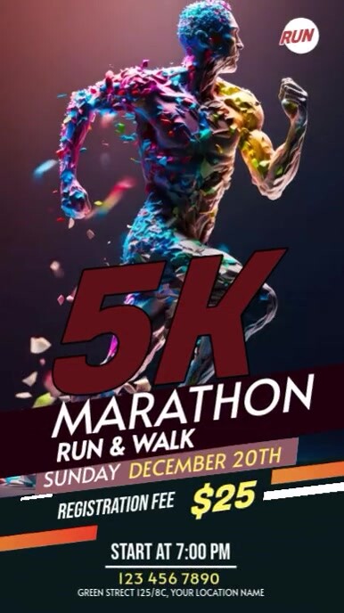 Run & Walk Event Tiktok Video template