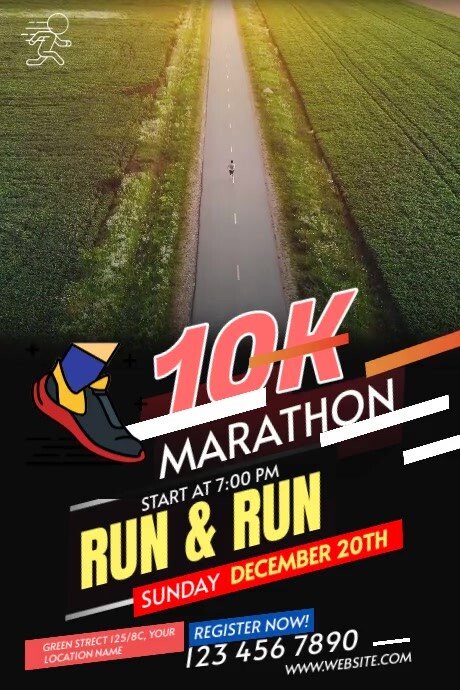 Run & Walk Event Banner 4' × 6' template