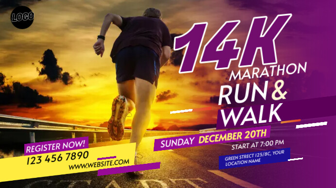 Run & Walk Event YouTube 缩略图 template