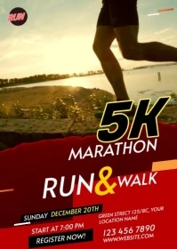 Run & Walk Event A6 template
