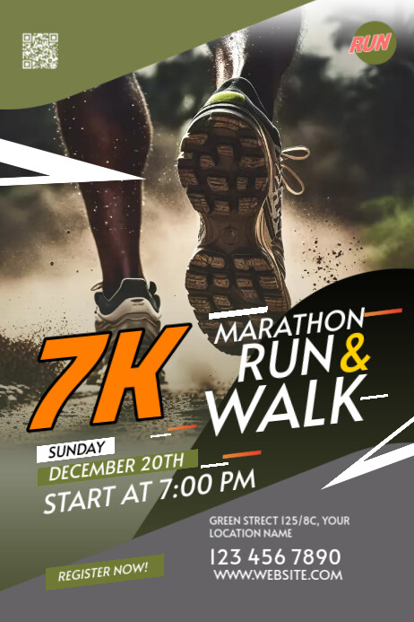 Run & Walk Event Bannière 4' × 6' template