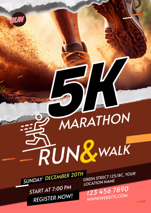 Run & Walk Event A6 template